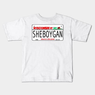 Sheboygan Wisconsin License Plate Design Kids T-Shirt